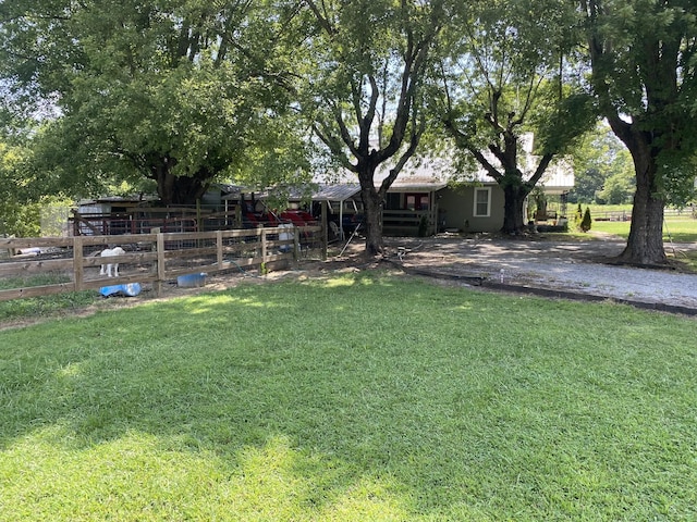 view of yard featuring fence