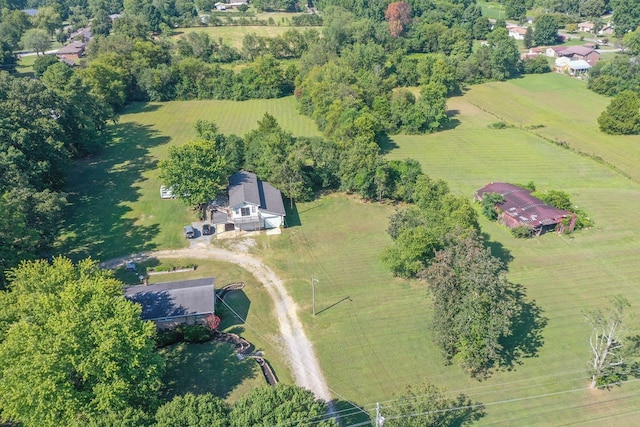 aerial view featuring a rural view