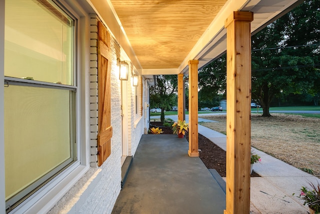 view of patio with a porch