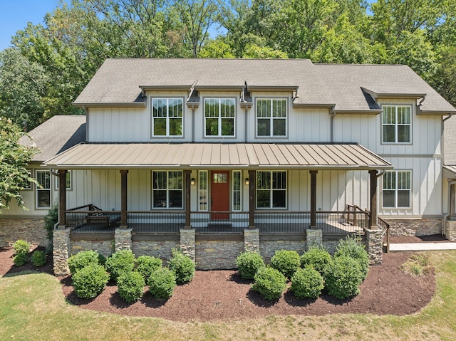 view of front of property with covered porch