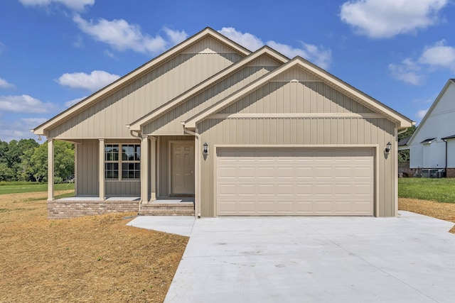 craftsman inspired home with a garage