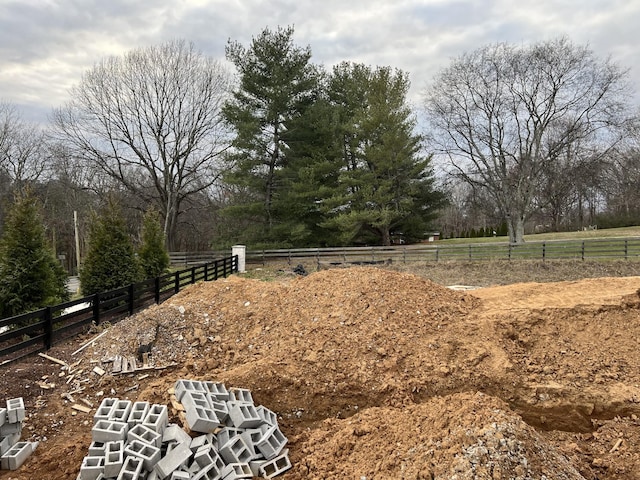 view of yard featuring a rural view