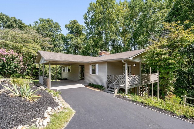 view of front of house with a carport