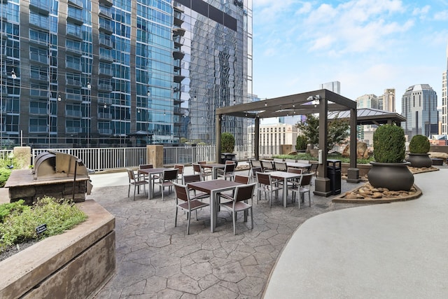 view of patio / terrace with a gazebo