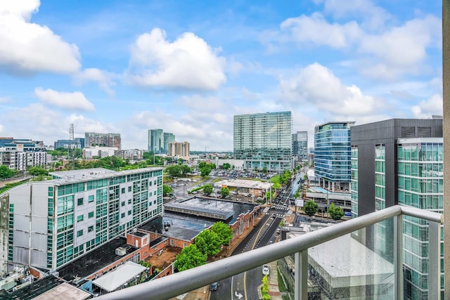 balcony featuring a city view