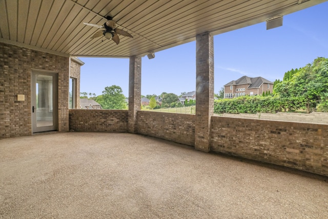 view of patio with a ceiling fan