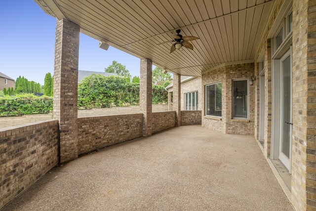 view of patio / terrace with ceiling fan