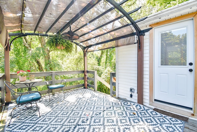 view of patio / terrace featuring a pergola