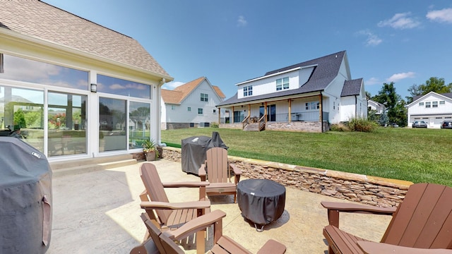 view of patio / terrace featuring a grill