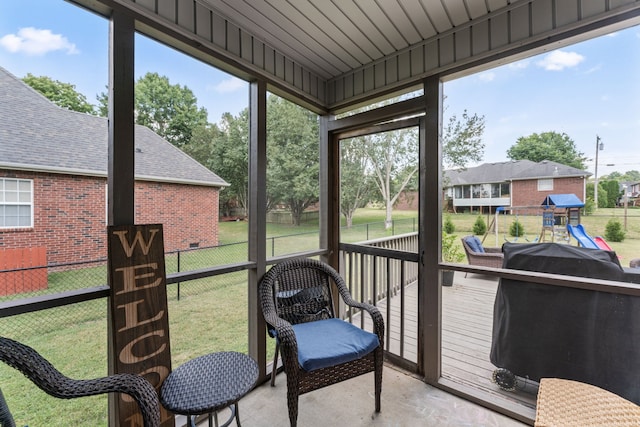 view of sunroom / solarium