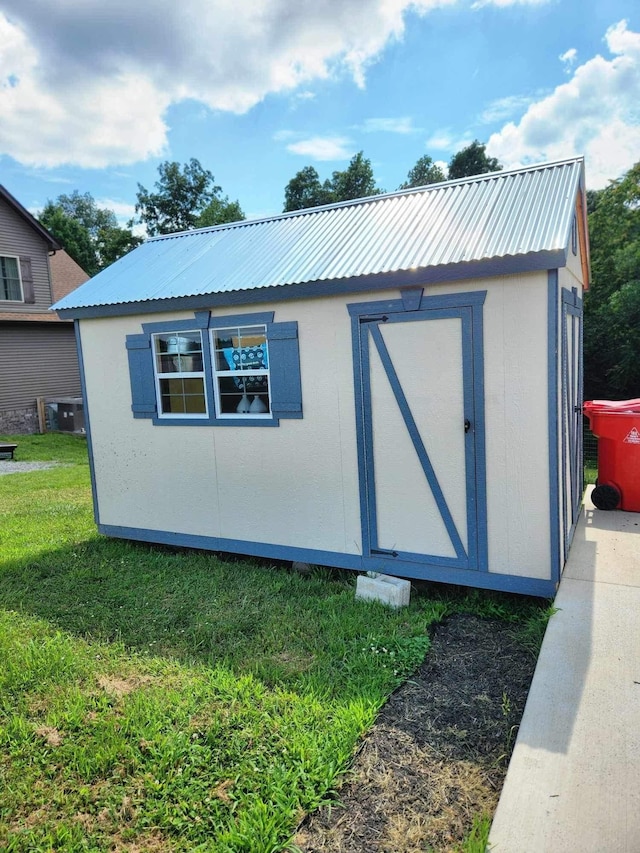 view of shed