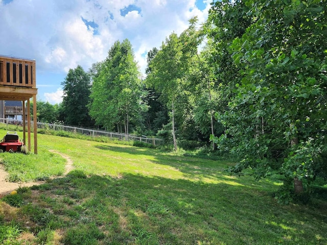 view of yard with fence