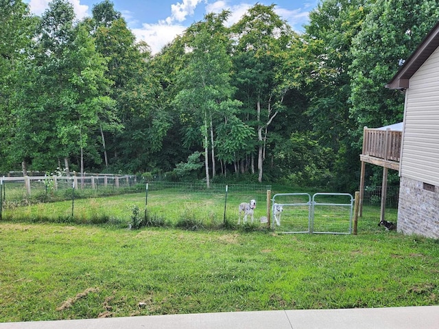 view of yard featuring a gate and fence