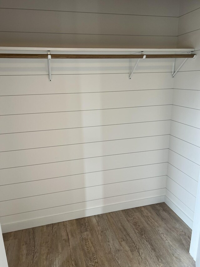 walk in closet featuring hardwood / wood-style flooring