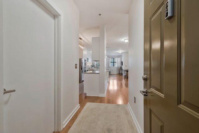 hall featuring light hardwood / wood-style floors