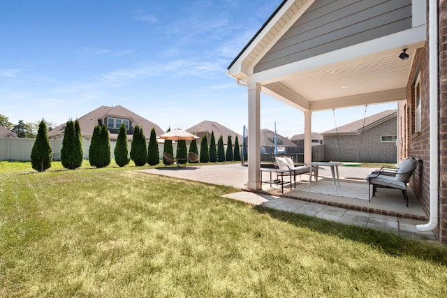 view of yard with a patio