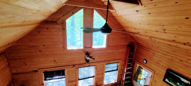 details featuring wood walls and wooden ceiling