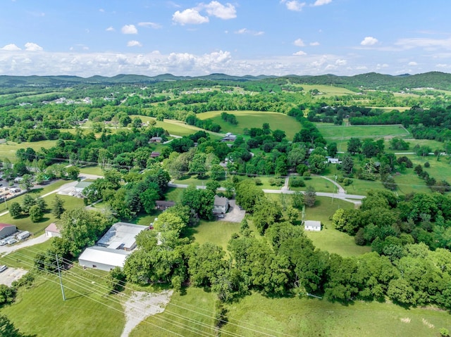 aerial view with a mountain view