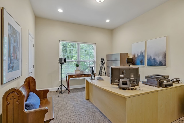 view of carpeted office