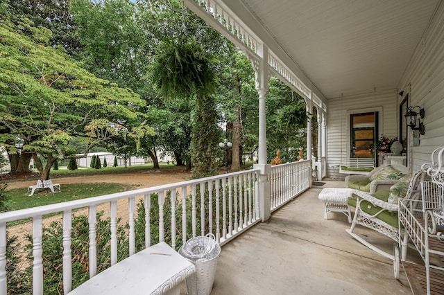 view of patio featuring covered porch