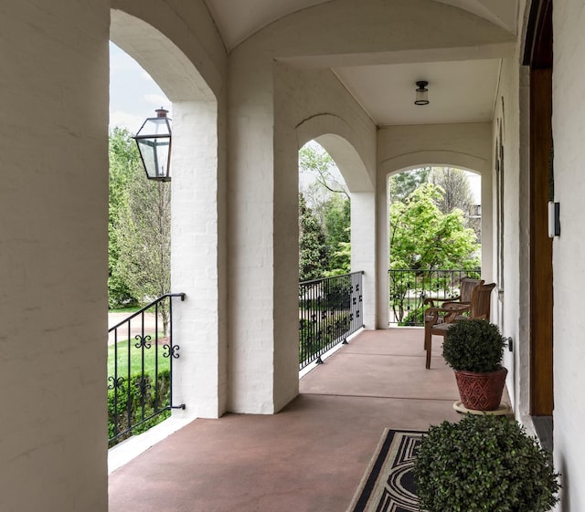 view of patio / terrace featuring a balcony