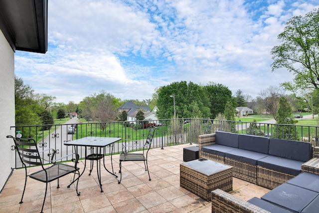 view of patio with an outdoor hangout area