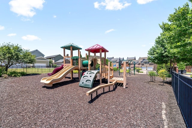 community play area with fence