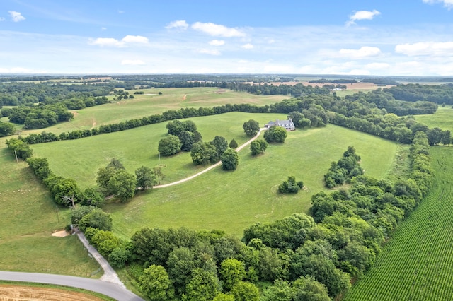 aerial view with a rural view