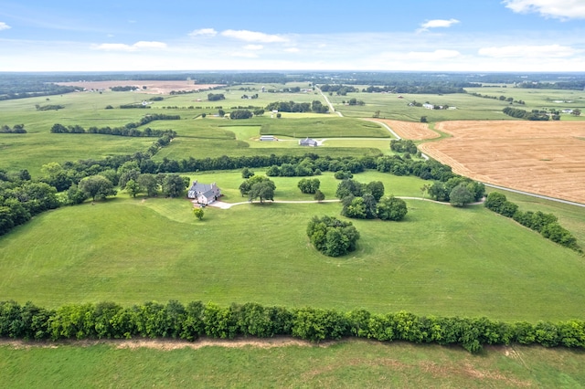 bird's eye view with a rural view