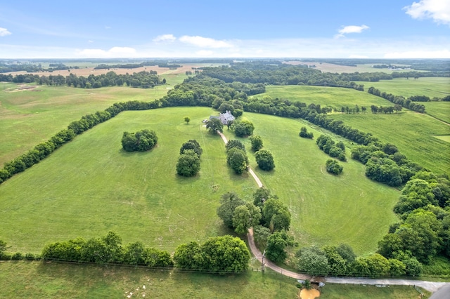 drone / aerial view featuring a rural view