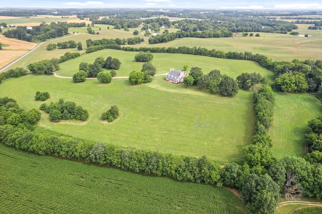 bird's eye view with a rural view