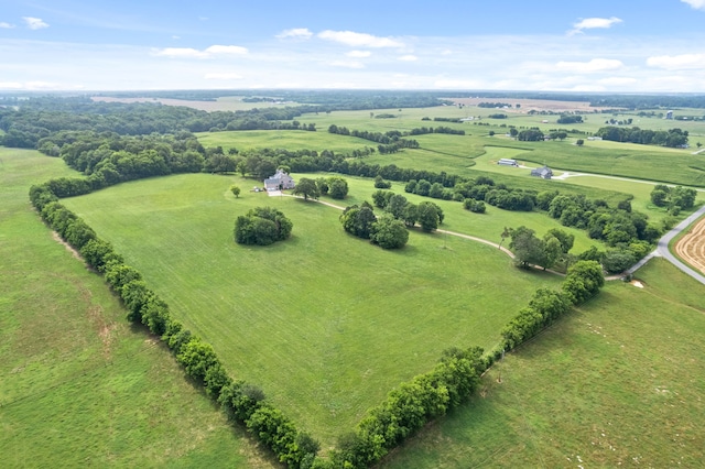 aerial view featuring a rural view