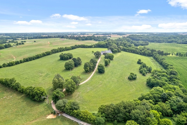 aerial view with a rural view