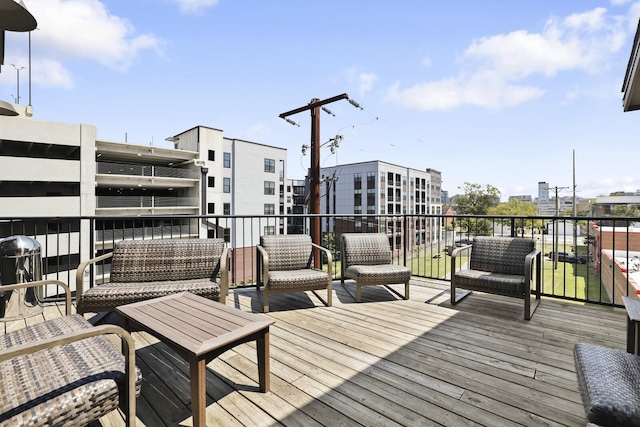 610 21st Ave N Unit 101, Nashville, TN 37203 - wooden terrace featuring an outdoor hangout area