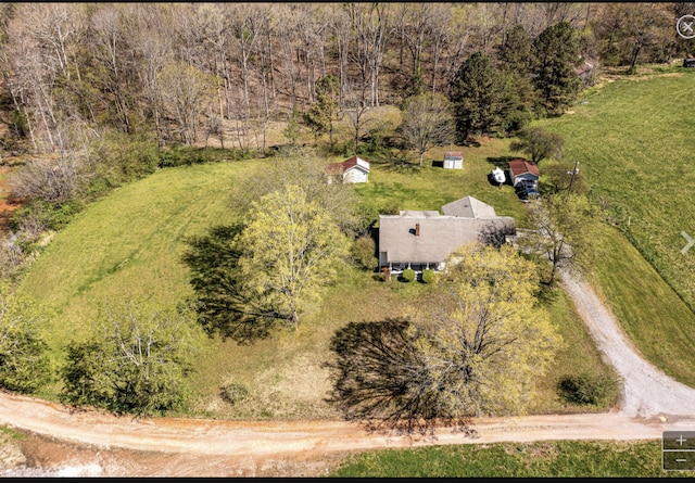 bird's eye view featuring a rural view