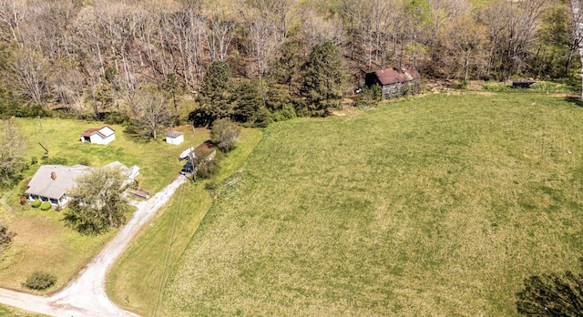 aerial view with a rural view