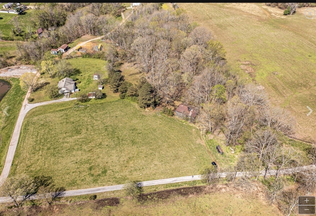 aerial view featuring a rural view