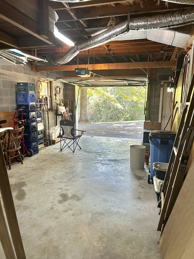 view of garage