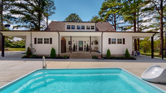 back of house featuring french doors