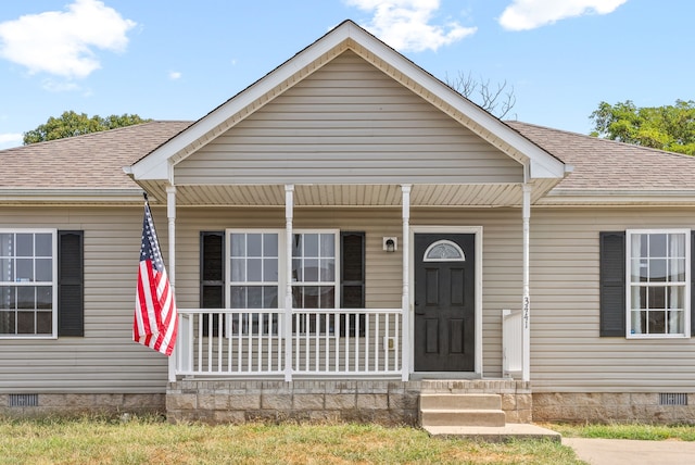 view of front of property with a porch