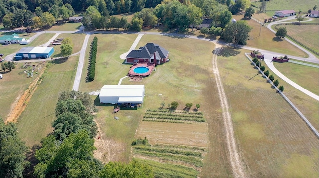 drone / aerial view with a rural view