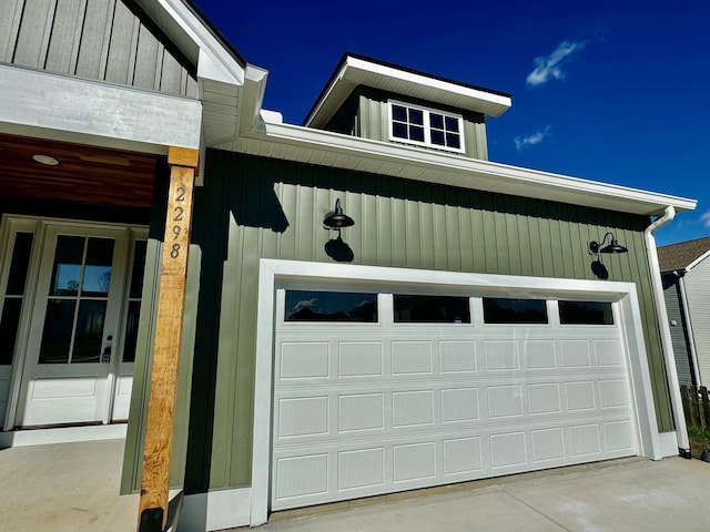 view of garage