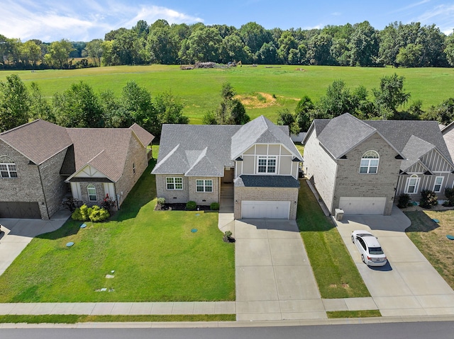 aerial view with a rural view