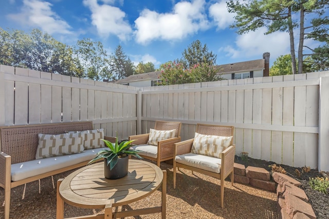 view of patio / terrace featuring an outdoor living space