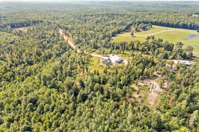 aerial view with a forest view