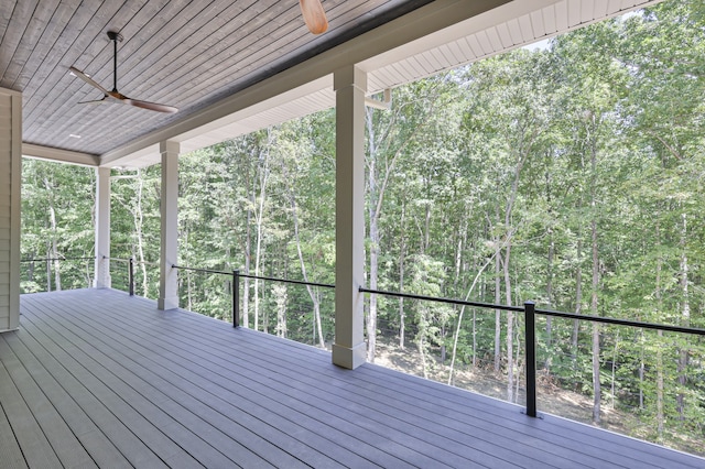 deck featuring ceiling fan