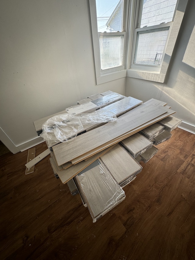 interior space featuring dark hardwood / wood-style floors