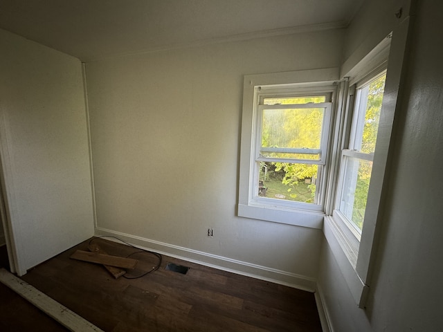 unfurnished room featuring hardwood / wood-style floors and plenty of natural light