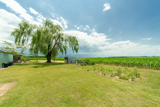 view of yard featuring a rural view