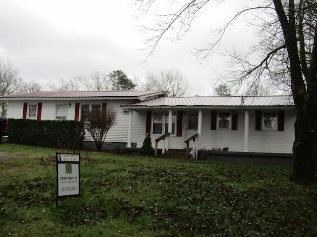 view of single story home